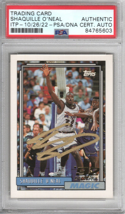 Shaquille O'Neal Autographed Orlando Magic Encapsulated 1992-93 Topps '92 Draft Trading Card #362 PSA ITP 84765603