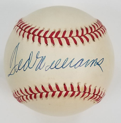 Ted Williams Autographed Boston Red Sox American League Baseball Beckett  Authenticated BASA50375