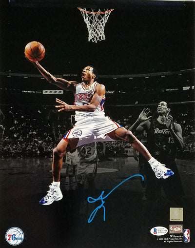 Allen Iverson Autographed Philadelphia 76ers Spotlight 11x14 Photo Beckett Witnessed