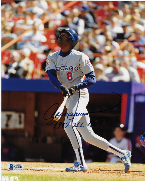 Andre Dawson Autographed Chicago Cubs 8x10 Photo W/1987 N.L. M.V.P. Beckett  Authenticated