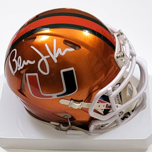 Bernie Kosar Autographed University of Miami Hurricanes Riddell Flash Mini Helmet Beckett Witnessed