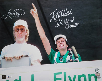 Larry Bird Kevin McHale Autographed Boston Celtics 16X20 Photo W/ 3X World Champs Beckett Witnessed