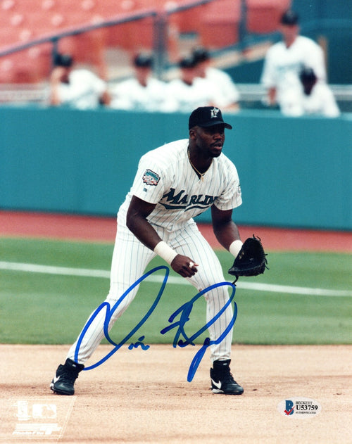 Cliff Floyd Autographed Florida Marlins 8x10 Photo Beckett Authenticated