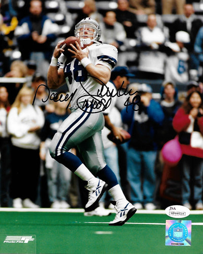 Darryl Moose Johnston Autographed Dallas Cowboys 8x10 Photo JSA Wittnessed