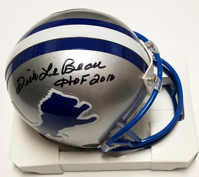 Dick Le Beau Autographed Detroit Lions Riddell Mini Helmet W/ HOF 2010 Beckett Authenticated