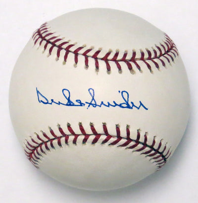 Duke Snider Autographed Brooklyn Los Angeles Dodgers MLB Baseball Beckett Authenticated