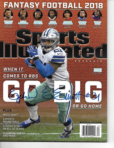 Ezekiel Elliott Autographed Dallas Cowboys Sports Illustrated 6/21/18 Beckett Witnessed