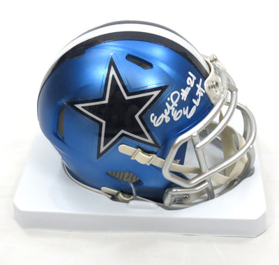 Ezekiel Elliott Autographed Dallas Cowboys Blaze Mini Helmet Beckett Witnessed