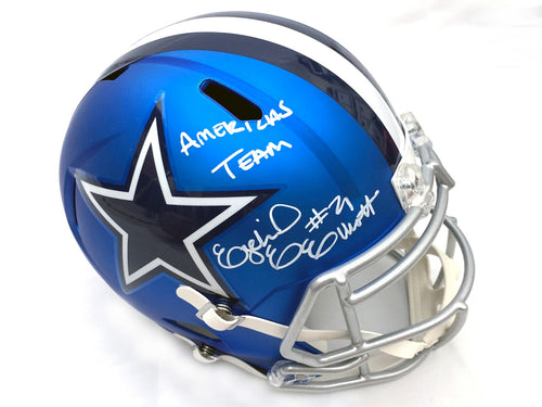 ezekiel elliott football helmet Ezekiel Elliott Autographed Dallas Cowboys Riddell Blaze Speed Replica