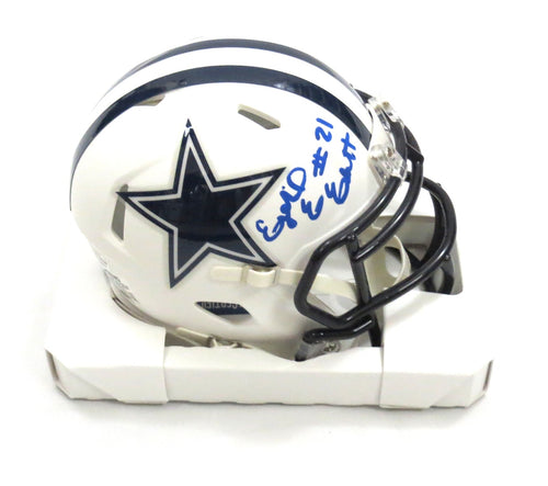 elliott football helmet Ezekiel Elliott Autographed Dallas Cowboys Flat Matte White Mini Helme