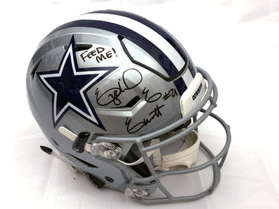 Ezekiel Elliott Autographed Dallas Cowboys Riddell Speed Flex Authentic Helmet W/Feed Me Beckett Witness