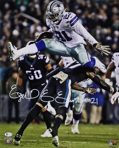 Ezekiel Elliott Autographed Dallas Cowboys 16x20 Photo Beckett Witnessed 6