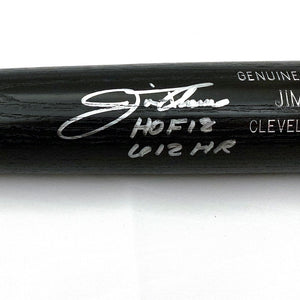 Jim Thome Autographed Louisville Slugger Game Model Bat W/HOF 18 and 612 HR Block Indians Phillies White Sox Twins Beckett Witnessed