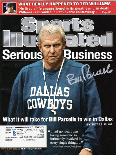 Bill Parcells Autographed Dallas Cowboys Sports Illustrated 8/18/2003 Beckett Authenticated