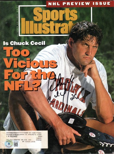 Chuck Cecil Autographed Arizona Phoenix Cardinals Sports Illustrated 10/11/1993 Beckett Authenticated