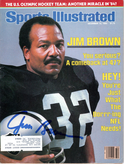 Jim Brown Autographed Cleveland Browns Raiders Sports Illustrated 12/12/83 Beckett BH24217