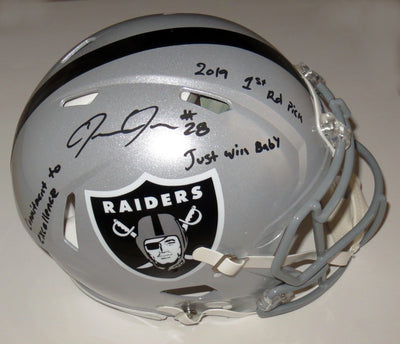 Josh Jacobs Autographed Las Vegas Oakland Raiders Riddell Authentic Speed Helmet Limited Edition W/ 3 Inscriptions Beckett Witnessed