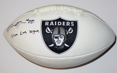 Josh Jacobs Autographed Las Vegas Oakland Raiders Logo Football W/ Viva Las Vegas Beckett Witnessed