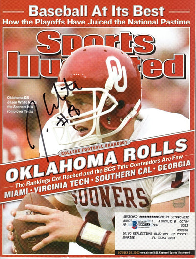 Jason White Autographed Oklahoma Sooners Sports Illustrated 10/20/03 Beckett Authenticated