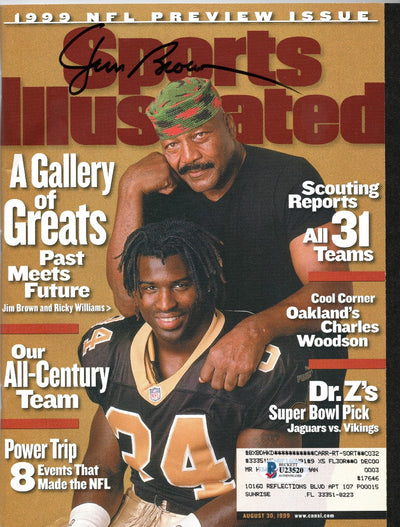 Jim Brown Autographed Cleveland Browns Sports Illustrated 8/30/99 Beckett Authenticated