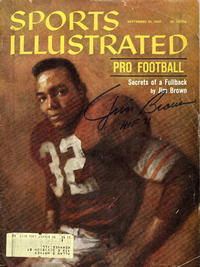 Jim Brown Autographed Cleveland Browns Sports Illustrated 9/26/60 W/ HOF 71 JSA Witnessed WP085688