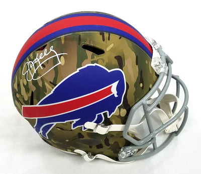 Buffalo Bills Team Greats Autographed Full Size White Replica Helmet With 3  Signatures Including Jim Kelly, Thurman Thomas & Andre Reed Beckett BAS