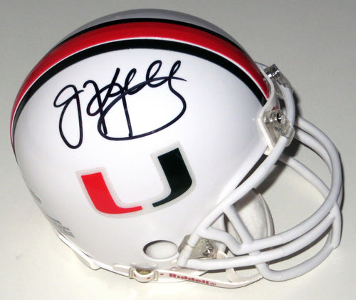 JIm Kelly Autographed University of Miami Mini Helmet Beckett