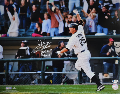 Jim Thome Autographed Cleveland Indians White Sox Twins Phillies MLB  Baseball W/Career Stats Beckett Witnessed