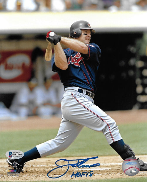 Jim Thome Autographed Cleveland Indians 8x10 W/ HOF 18 Beckett Witness -  Famous Ink