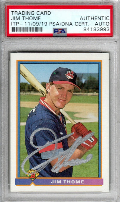 Jim Thome Autographed Cleveland Indians Encapsulated 1991 Upper Deck Rookie  Trading Card Graded MINT 9 AUTO 10 PSA/DNA Authenticated