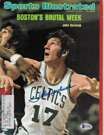 John Havlicek Autographed Boston Celtics Sports Illustrated 2/18/74 Beckett Authenticated