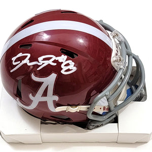 Josh Jacobs Autographed Alabama Crimson Tide A Mini Helmet Beckett Witnessed