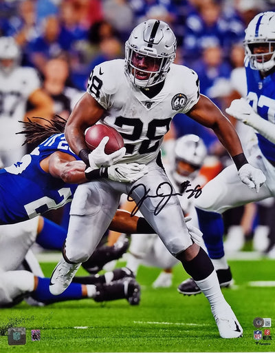Josh Jacobs Autographed Las Vegas Oakland Raiders 16x20 Beckett Witnessed #1