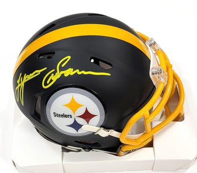 Lynn Swann Autographed Pittsburgh Steelers Riddell Flat Matte Black Mini Helmet Beckett Witness