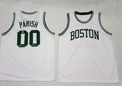 Robert Parish Autographed Boston Celtics White The Chief Custom Jersey  Beckett Witness