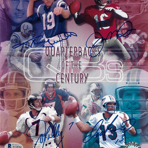 Johnny Unitas Joe Montana Dan Marino John Elway Autographed Quaterbacks of the Century 8x10 Photo Beckett Authenticated