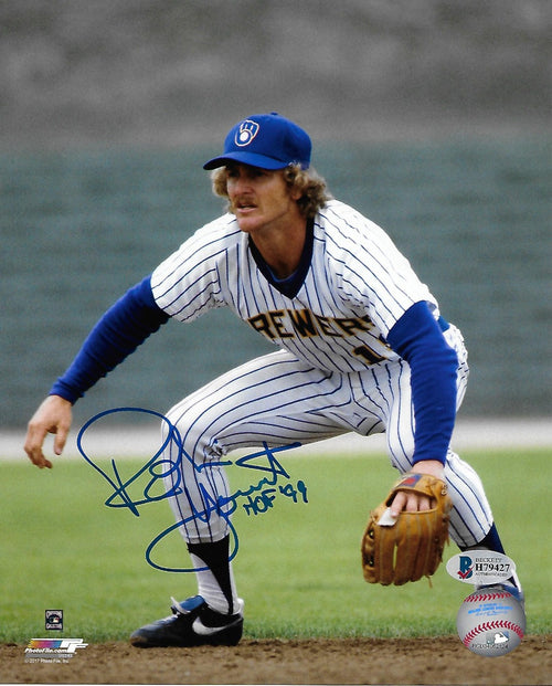Robin Yount Autographed Milwaukee Brewers 8x10 Photo W/ HOF 99 Beckett -  Famous Ink