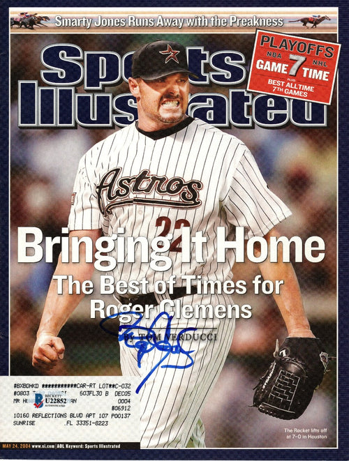 Roger Clemens Autographed Houston Astros Bringing It Home Sports Illus -  Famous Ink