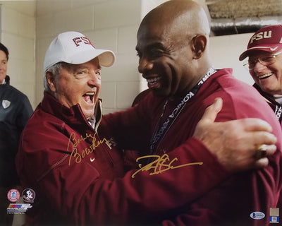 Deion Sanders Bobby Bowden Autographed Florida State Seminoles FSU 16x20 Photo Beckett Witnessed