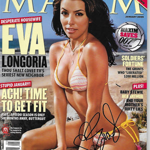 Eva Longoria Autographed Desperate Housewife's January 2005 Maxim Beckett Authenticated