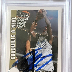 Shaquille O'Neal Autographed Orlando Magic Encapsulated 1992 NBA Hoops #442 Rookie Trading Card Beckett GRADED Mint 9 AUTO 10