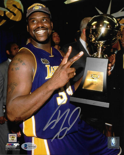 Shaquille O'Neal Autographed Los Angeles Lakers NBA Finals MVP 8x10 Photo Beckett Witnessed