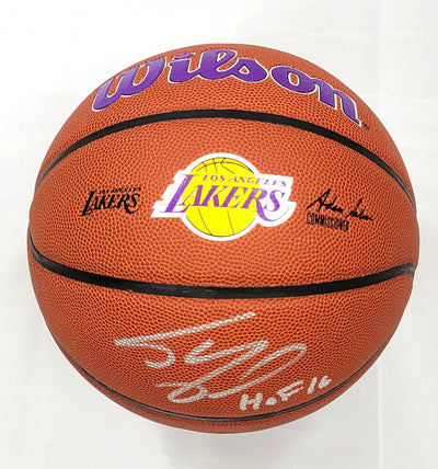 Shaquille O'Neal Autographed Wilson Los Angeles Lakers Logo Basketball W/ HOF 16 Beckett Witnessed