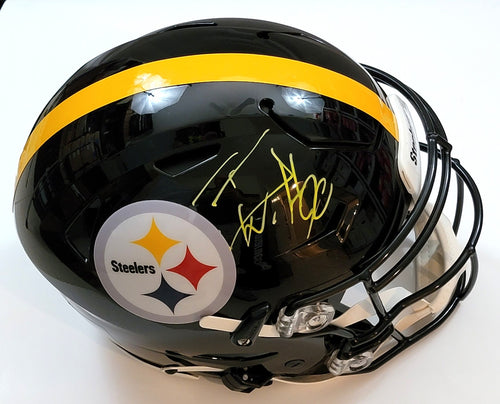 T.J. Watt Autographed Pittsburgh Steelers Riddell Speed Flex Helmet Beckett  Witnessed