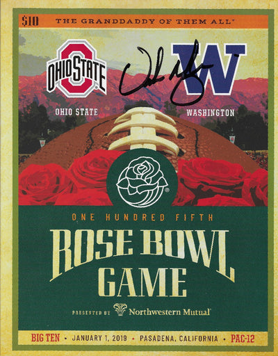 Urban Meyer Autographed 2019 Rose Bowl Program Beckett Witnessed