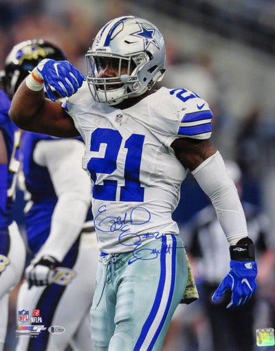 Ezekiel Elliott Autographed Dallas Cowboys Feed Me 16x20 Photo Beckett Witnessed