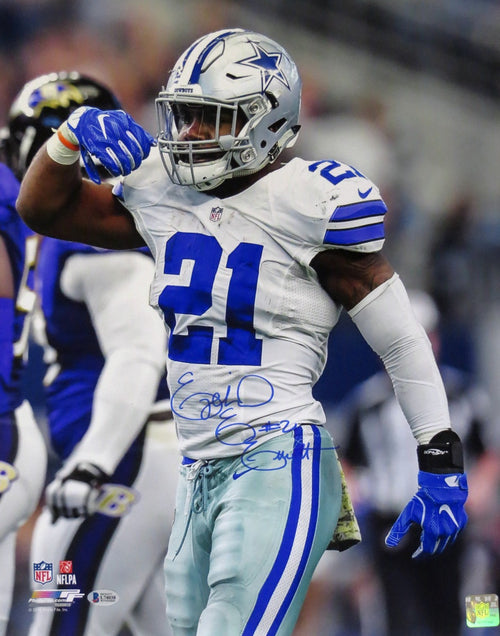 Ezekiel Elliott Autographed Dallas Cowboys Feed Me 16x20 Photo Beckett -  Famous Ink