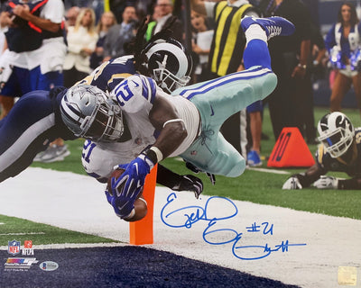Ezekiel Elliott Autographed Dallas Cowboys Touchdown 16x20 Photo Beckett Witnessed